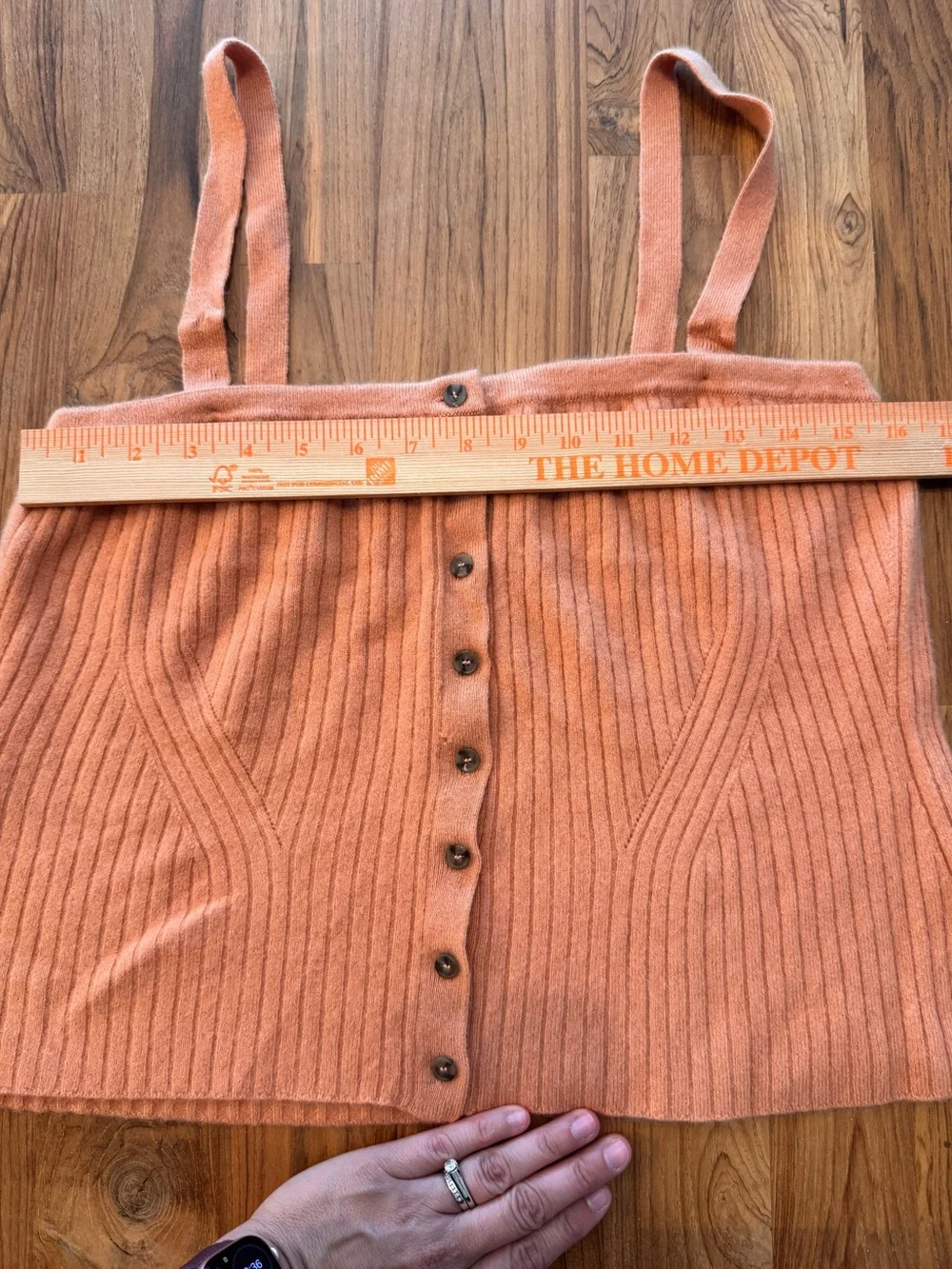 ULLA JOHNSON Wool & Cashmere Ribbed Cropped Tank Top Women’s XL Button Front - Picture 10 of 11
